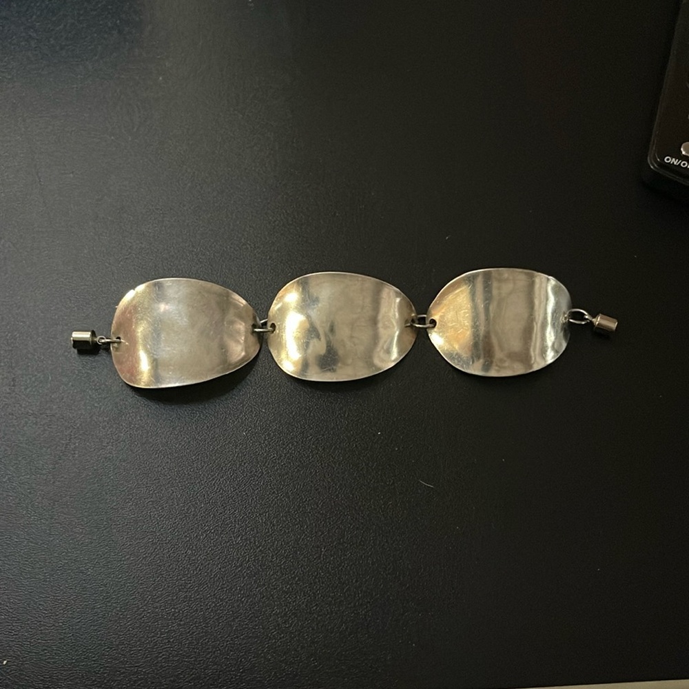 49.38 g Sterling Silver no marked ,Tri spoon statement Bracelet